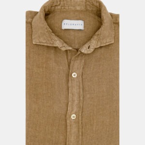 Camisa lino color tabaco BELGRAVIA
