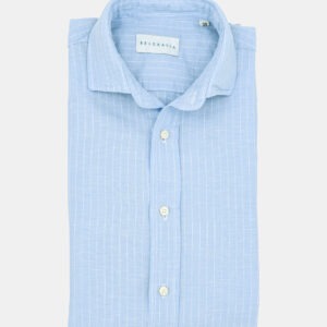 Camisa azul raya blanca BELGRAVIA